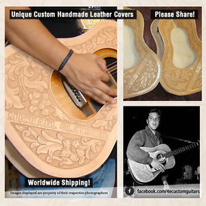 YOUR NAME 4ecustomguitars D-28 Elvis Leather Acoustic Guitar Cover Sleeve