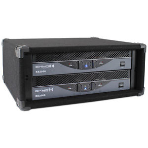 2x Ekho RX2000 Power Amplifiers + 4U 19" Rack Mount Case Essex