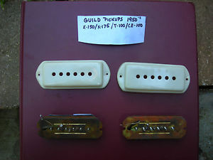 Guild Guitar Pickups P-90 Vintage 1950's X150 X175 T-100 CE-100  w/ white covers