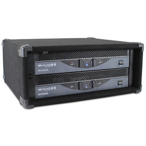 2x Ekho RX3000 Power Amplifiers + 4U 19" Rack Mount Case Essex