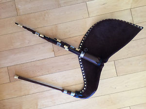 Banton Smallpipes, A, C, D and Bf Chanters. Reedmaking Block and Gouge. Case.