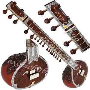 SITAR~DESIGNER TUN WOOD RAVI SHANKAR STYLE WITH FIBER BOX~FREE STRING/MIZRAB