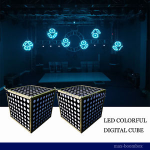 2 Units Led Digital Cube Stage Lighting Decoration DJ Disco Club Xmas Wed Party