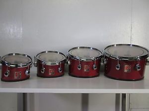Premier 8-10-12-13" Revolution Marching Tenors - Red Lacquer Marching Drums