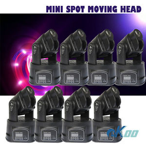 8PCS! 15W LED Mini Spot Moving Head Stage Light DJ Club Party American