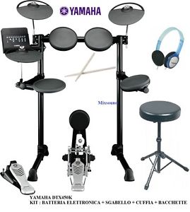 YAMAHA DTX450K KIT BATTERIA ELETTRONICA SGABELLO CUFFIA BACCHETTE DRUM TRIGGER