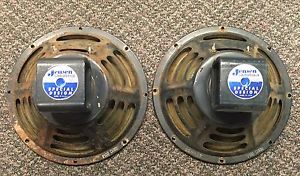 Vintage 1960 Jensen P10Q Alnico Speaker Pair, Fender Bassman Concert, Parts