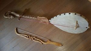 Albanian Lute/Lahuta spectacular workmanship Scanderbeg & Albanian Flag carvings