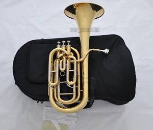 Professional Gold B-Flat Compensating Baritone horn Cupronickel tuning pipe New