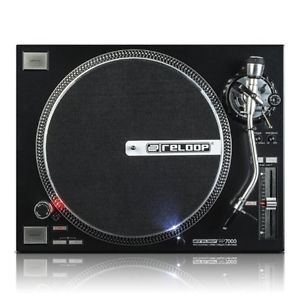 Reloop RP-7000 Quartz Driven DJ Turntable with Upper-Torque Direct Drive, Black