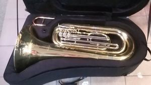 MAESTRO MARCHING TUBA BBb BELL FRONT  WITH ROLLER CASE NEW BLESSING MOUTHPIECE
