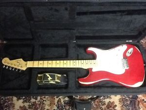 BEAUTIFUL 2003 RED FENDER AMERICAN  STRAT  W/UPGRADES,GATOR CASE,AGED