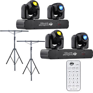 American DJ Inno Pocket Spot Twins Pair w/ Tripod Stands & Wireless Remote