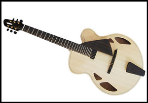 yunzhi handcraft solid wood  four sound holes archtop  guitar