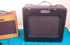 Vintage 1951 Fender Deluxe tweed amplifier TV front tube amp Cabinet used