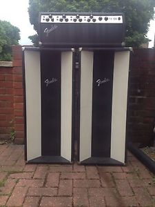 VERY RARE VINTAGE FENDER PA SYSTEM VALVE AMPLIFIER AND SPEAKER COLUMNS AWESOME
