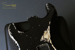 MJT Schwarz Black Strat Body Aged Heavy Relic Korpus Stratocaster