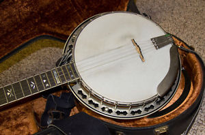 Vintage 1982 Stelling Bellflower 5 string resonator flathead bluegrass banjo