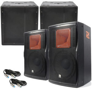 2x PD 12" Active Gig PA Speakers DJ Bass Subwoofers Party Bass System 2400W