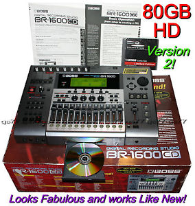BOSS BR-1600CD Digital Recorder 80 GB w/ CDRW & DRUMS in Orig Box!! MSRP $1749
