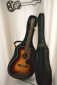 #3231 Guild OM-140 Sunburst Acoustic Guitar Spruce Top Mahogany Sides & SS Case