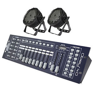 (2) Chauvet DJ SLIMPARPRORGBA 10 Channel DMX Slim Par Wash Lights+DMX Controller