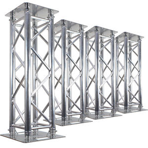 4x Ekho Professional Portable Silver Strong Metal DJ Club Podium Plinth Stands