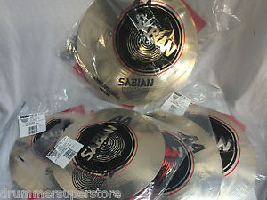 Sabian AA Cymbal Pack 16/17/18 Crashes 14 Hi Hats 20 Ride 2 FREE CRASHES