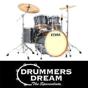Brand New TAMA Silverstar 5pce Titanium Silver Metallic Drum kit with Hardware