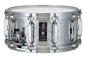 TAMA LARS ULRICH SIGNATURE 14 X 6.5 DIAMOND PLATE STEEL Snare drums Metal snares