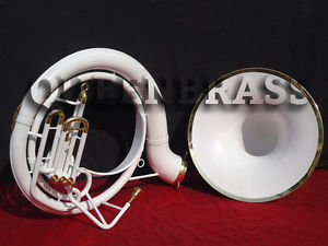 SOUSAPHONE TUBA WHITE"COLORED 25'' BELL_BB PITCH *W/BAG&MP BRASSITEM