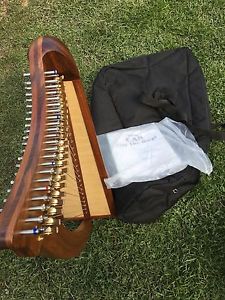 22 String Round Back Golden Levers Harp, Case and Learning Book