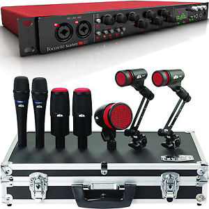 Heil Sound HDK-7 Drum Mic Kit with Focusrite Scarlett 18i20 Recording Interface