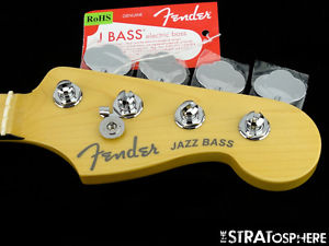 2016 Fender American Elite Jazz BASS NECK + TUNERS USA Compound Radius Maple