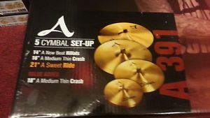 Zildjian A Series 5 Pack with 21" Sweet Ride 16" 14pr" FREE 18"