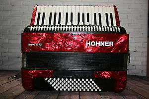 Hohner Bravo III 72 Accordion - Red