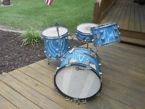 1960's Camco Oaklawn Drum Kit Blue Moire 20'',14'',12'',14'' One Owner !!!!!!!!!