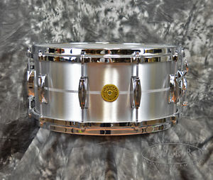 Gretsch Solid Aluminum 6.5 x 14 Snare Drum with 10 Lugs and Lightning Throw-Off