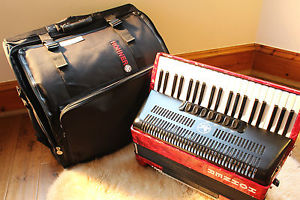 NEW hohner bravo 3 120 bass facelift in RED 41 keys + Soft Gigbag Included FREE