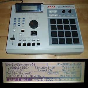 CUSTOM Akai MPC 2000XL w/WHITE LEDs BLACK PADS 1GB CF Reader 32MB RAM