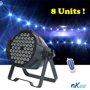 8 Units Wireless Control 3Wx54 RGBW LED Stage Par Light DJ Party Bar American
