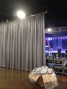Rose Brand Curtain / Drape - Double Faced Crushed Gloss Satin Silver - Used Once