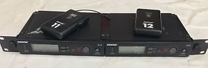 Lot 2 Shure SLX4 Set Wireless Receiver+2 SLX1 Packs L4 638-662MHz Combo!