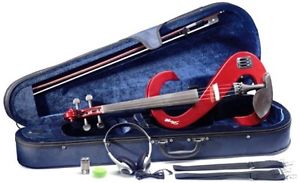 Stagg EVA 4/4-MRD Silent Viola Set with Case - Metallic Red