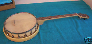 Vintage 1920's White 4 string Tenor Banjo  Ragtime 20's decor VG Cond. Painted