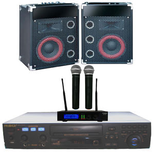 RSQ Karaoke System Neo 22 Pro BT 200 Speakers UHF380 Wireless Mics +3100 Tracks!