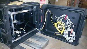 SKB 8U 24" Depth Shock Mount 3SKB-R908U24 Front and rear hinged doors