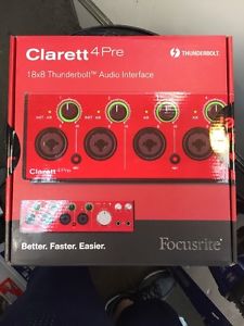 NEW Focusrite Clarett 4Pre Thunderbolt Interface w/ Red 2/3 Softube Plugins & 4