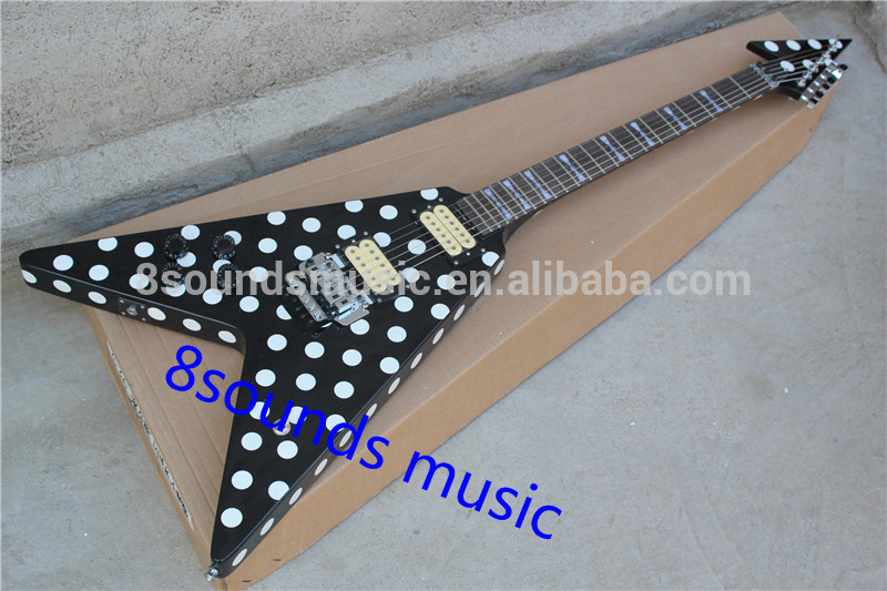 free shipping left handed Randy Rhoads Guitar V floyd rose electric Guitar