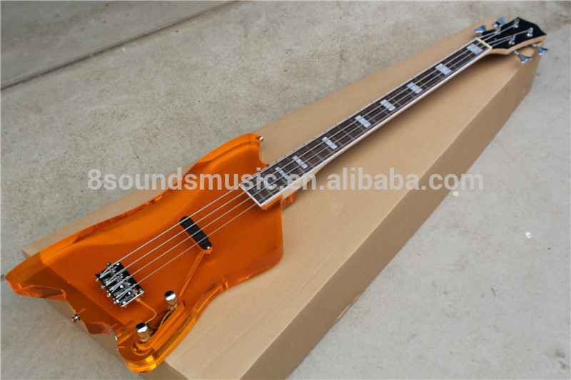 free shipping 4 string bass acrylic bass led bass
